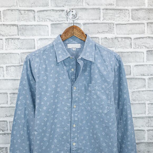 Krammer & Stoudt NY Men's Button up Shirt blue chambray floral print size Medium - Picture 4 of 5